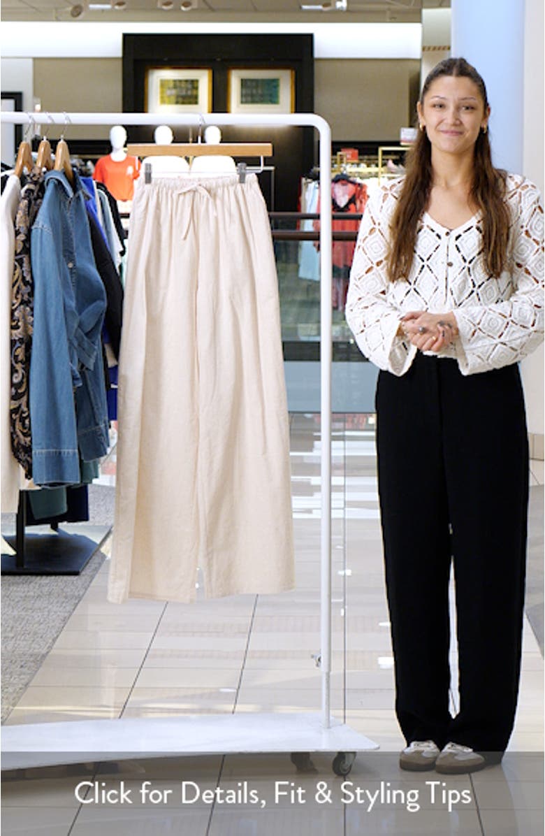 Trula Linen & Cotton Drawstring Wide Leg Pants, sales video thumbnail
