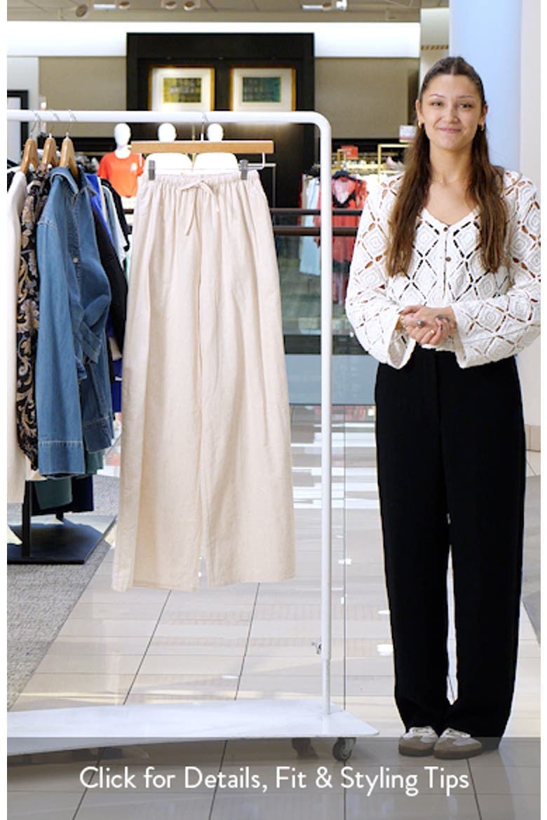 Trula Linen & Cotton Drawstring Wide Leg Pants video