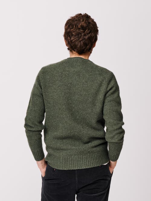 Aubin Prestwick Shetland Crew Neck Sweater In Green