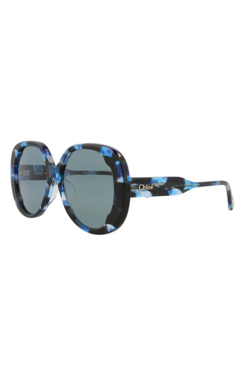 Chloé 56mm Oversize Round Sunglasses In Blue