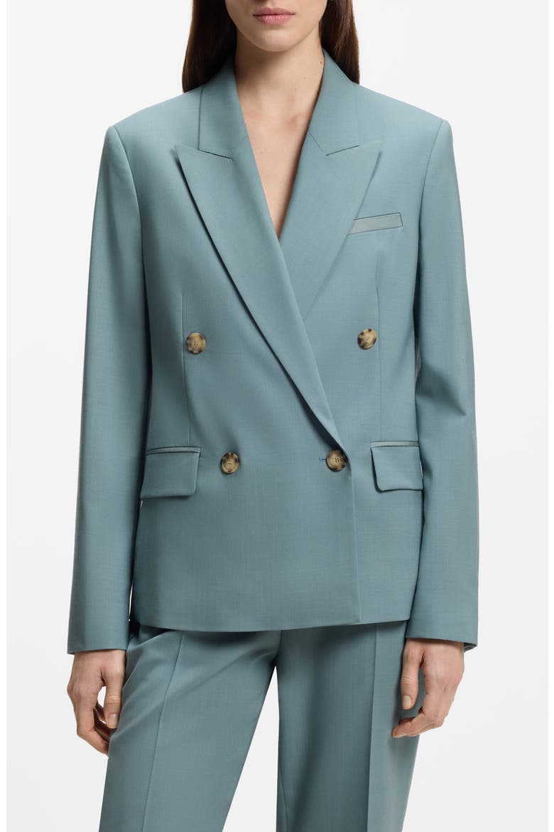 Jaleto Double Breasted Wool Blazer, Main, color, REEF
