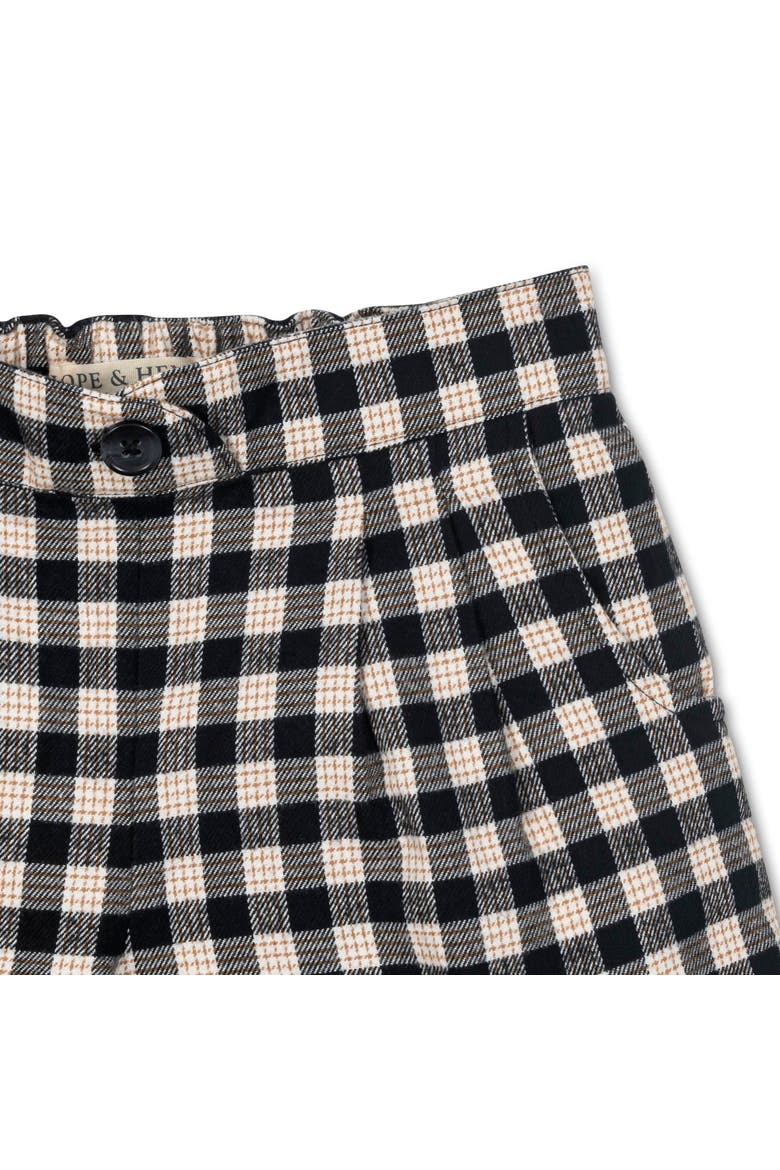 Baby Girls' Organic Pleated Flannel Short, Infant, Alternate, color, Black and Ivory Check