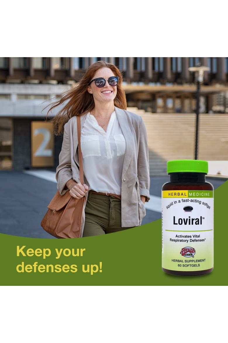 Loviral - Lung Health Supplement for Respiratory Defense & Support - Herbal Supplement with Lomatium, Pelargonium & OSHA - Gluten-Free - 60 Softgels, Alternate, color, No Color