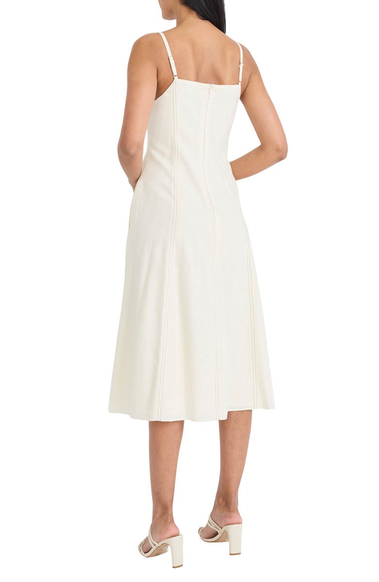 Maggy London Seam Detail Fit & Flare Midi Dress, Alternate, color, Winter White
