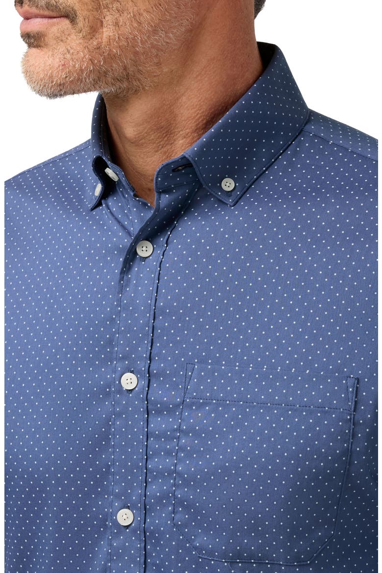 Kennedy Trim Fit Performance Button-Down Shirt, Alternate, color, COASTAL FJORD DOT