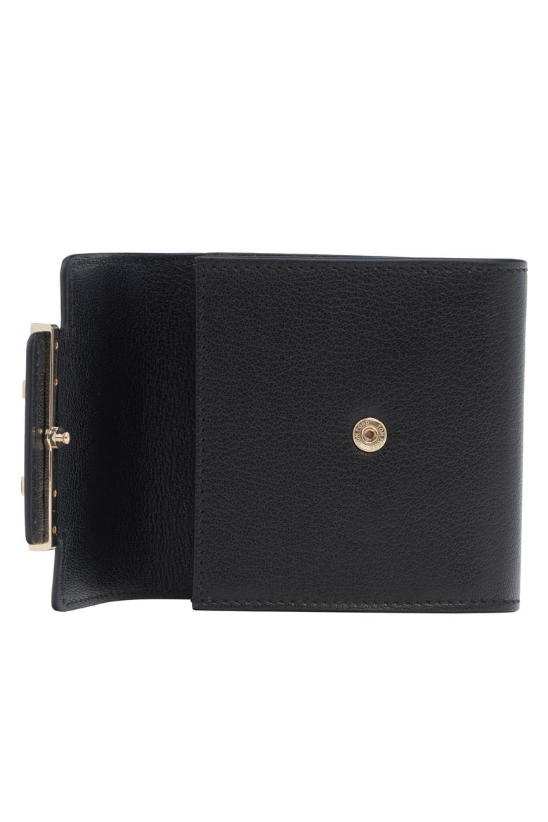 Double T Leather Card Holder, Alternate, color, BLACK
