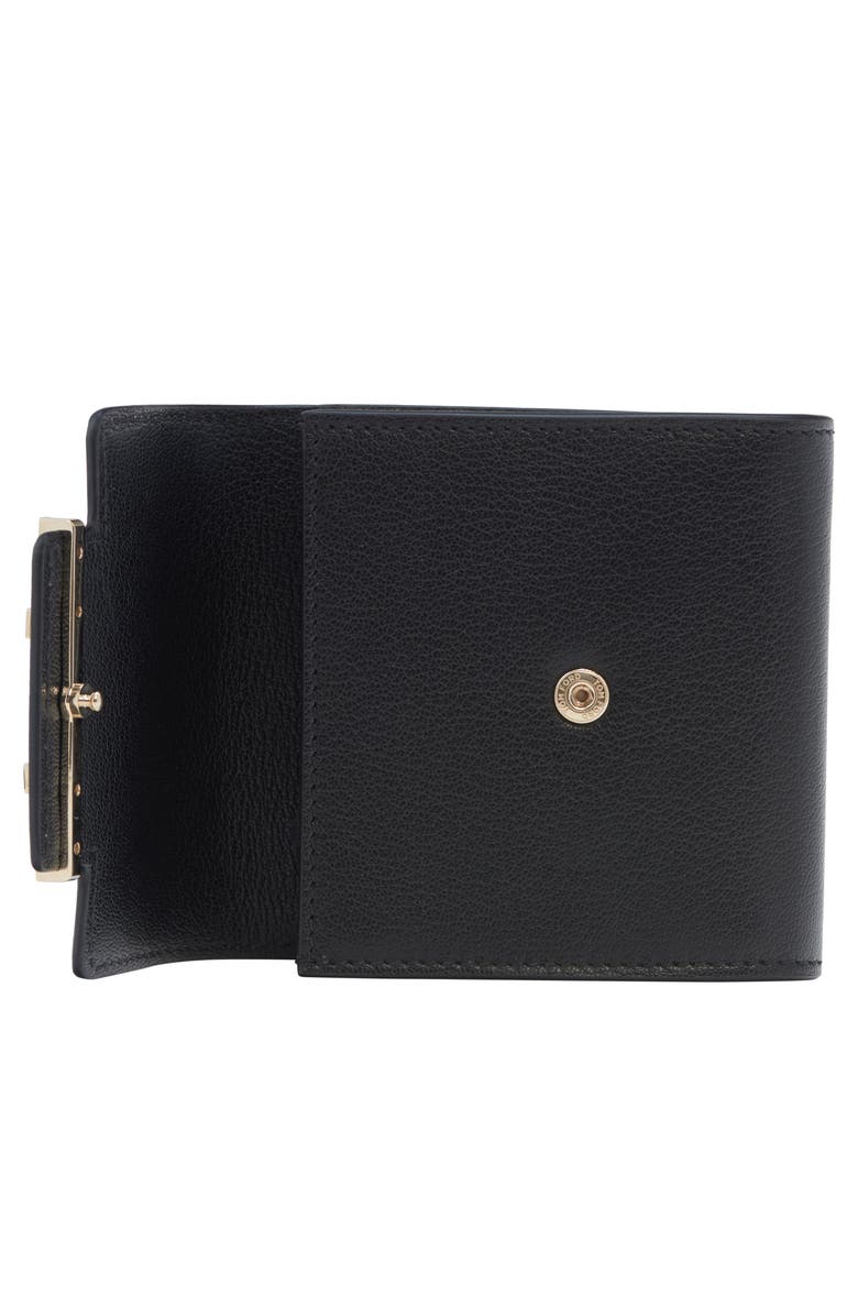 TOM FORD Double T Leather Card Holder, Alternate, color, Black