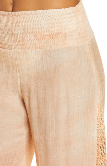 Crochet Trim Wide Leg Cover-Up Pants