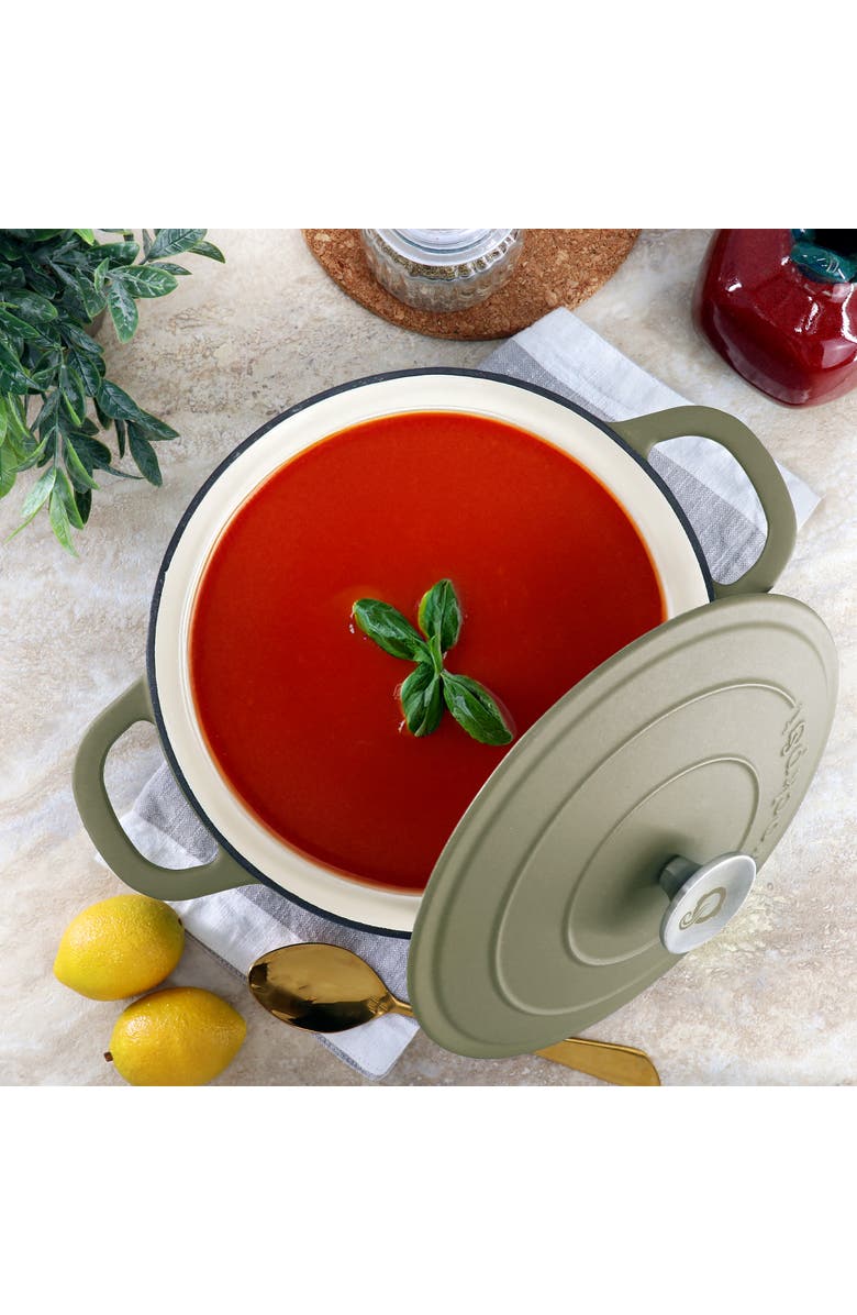 Crockpot 5 Quart Enameled Cast Iron Dutch Oven, Alternate, color, Green