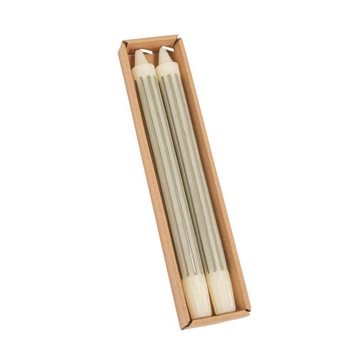 Storied Home 2-Piece Unscented Vertical-Striped Taper Candles