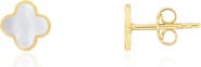 The Lovery Fine Jewelry Mini Mother of Pearl Clover Stud Earrings