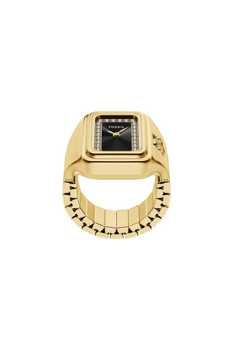 Raquel Ring Watch, 14mm x 18.5mm, Alternate, color, GOLD BLACK
