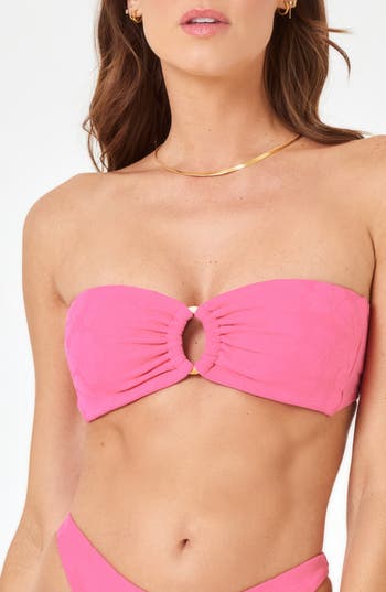 L*space Lspace Jasper Bandeau Bikini Top In Pink