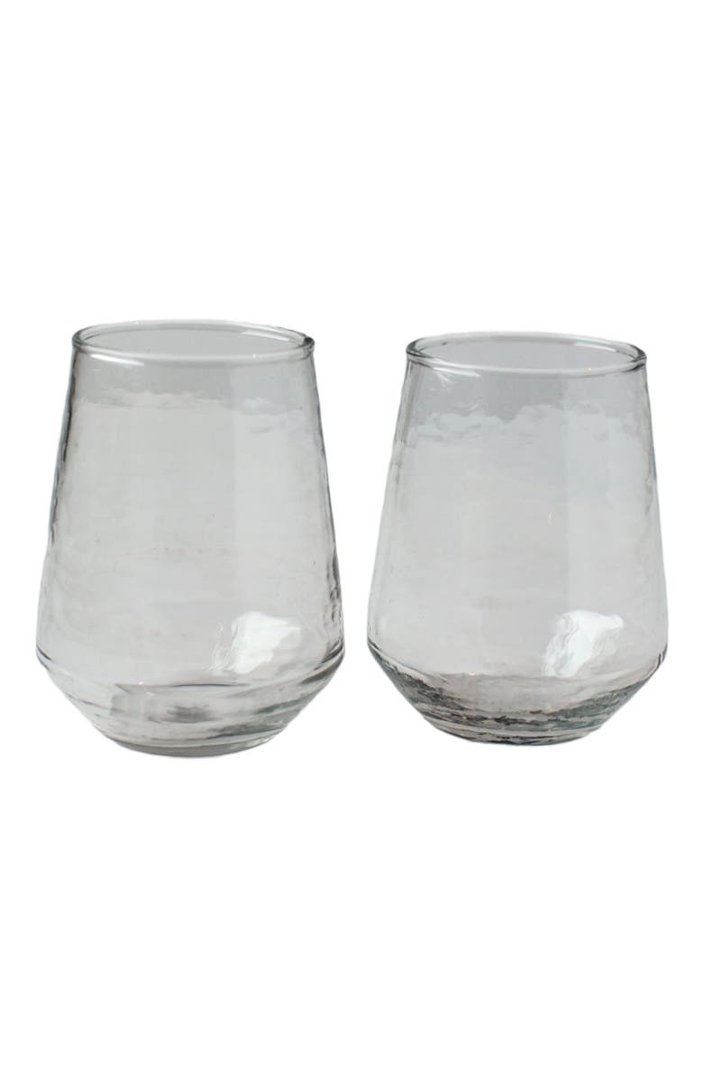 Creative Women Handblown Hammered Glass Water Tumbler - Set of 4, Main, color, Clear