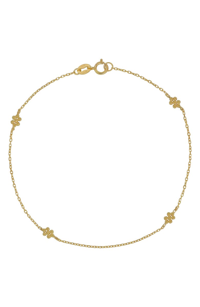Bony Levy 14K Gold Flower Bead Station Bracelet, Main, color, 14K Yellow Gold