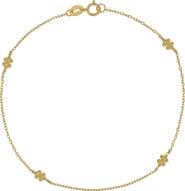Bony Levy 14K Gold Flower Bead Station Bracelet