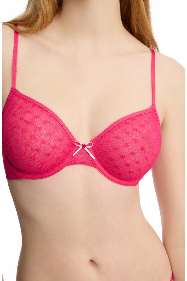 Heart Breaker Lace Underwire Bra, Alternate, color, NEON FUCHSIA
