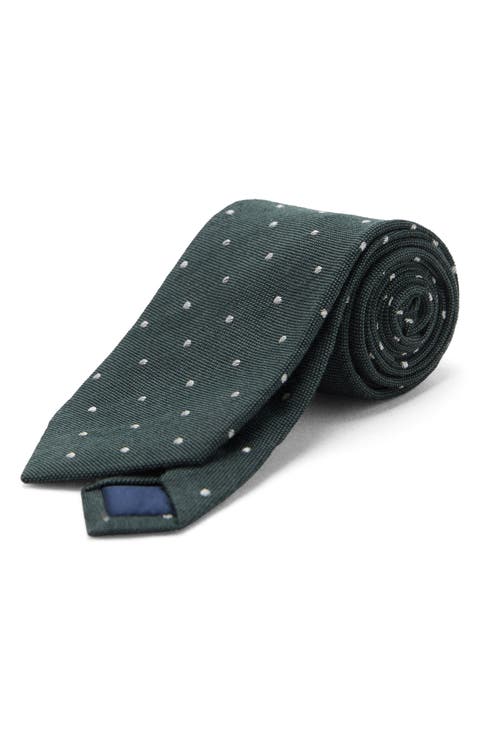 Polka Dot Silk Blend Tie