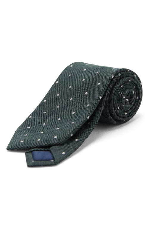 Mango Polka Dot Silk Blend Tie In Blue