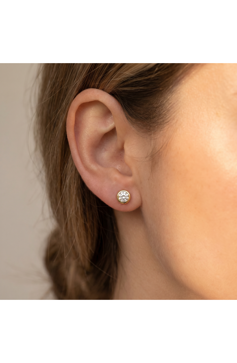 Bliss Diamond .50 - 1.75 Carat TW Diamond Bezel Stud Earrings in 14k Gold Lab Grown, Alternate, color, Yellow Gold - 1Ct