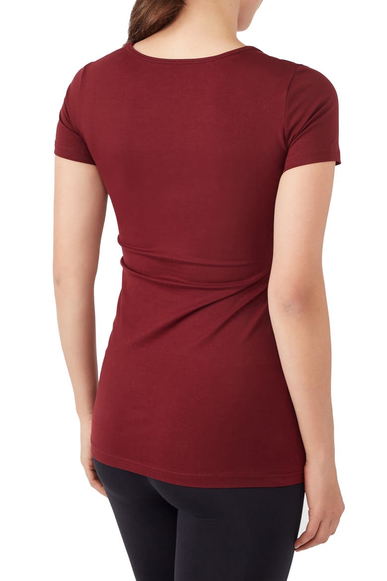 Maternity/Nursing Tee, Alternate, color, BURGUNDY