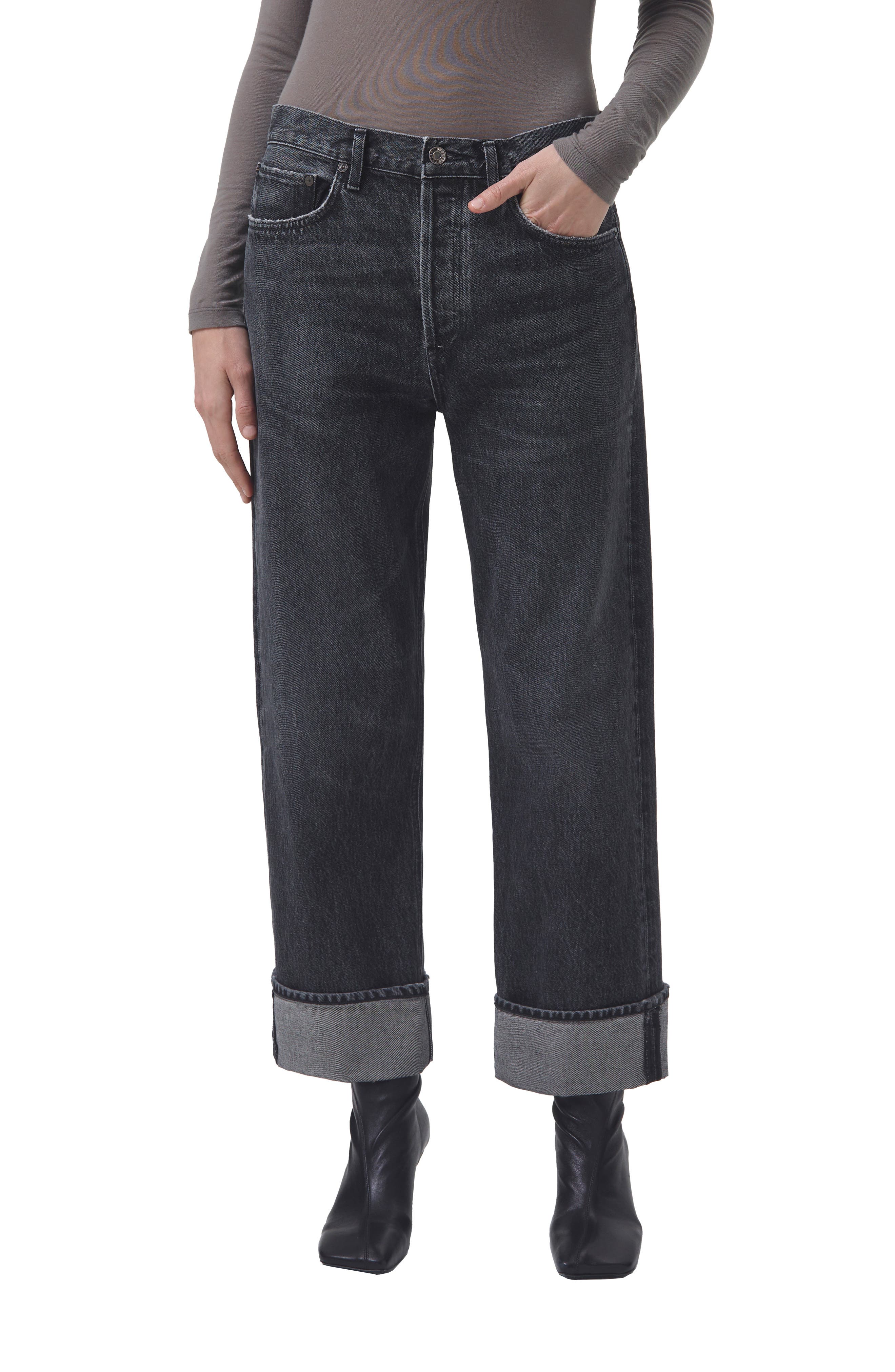 Fran Cuffed Organic Cotton Ankle Straight Leg Jeans