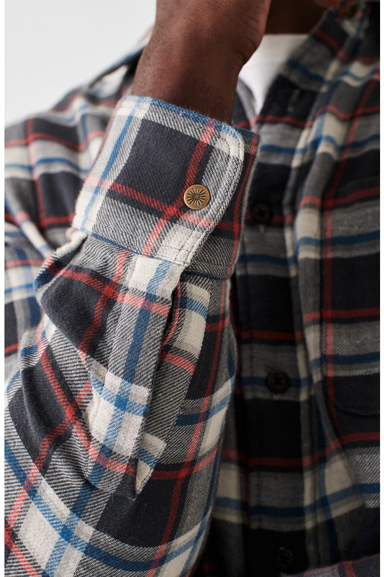 The Reversible Plaid Knit Organic Cotton Button-Up Shirt, Alternate, color, SKULL ROCK PLAID