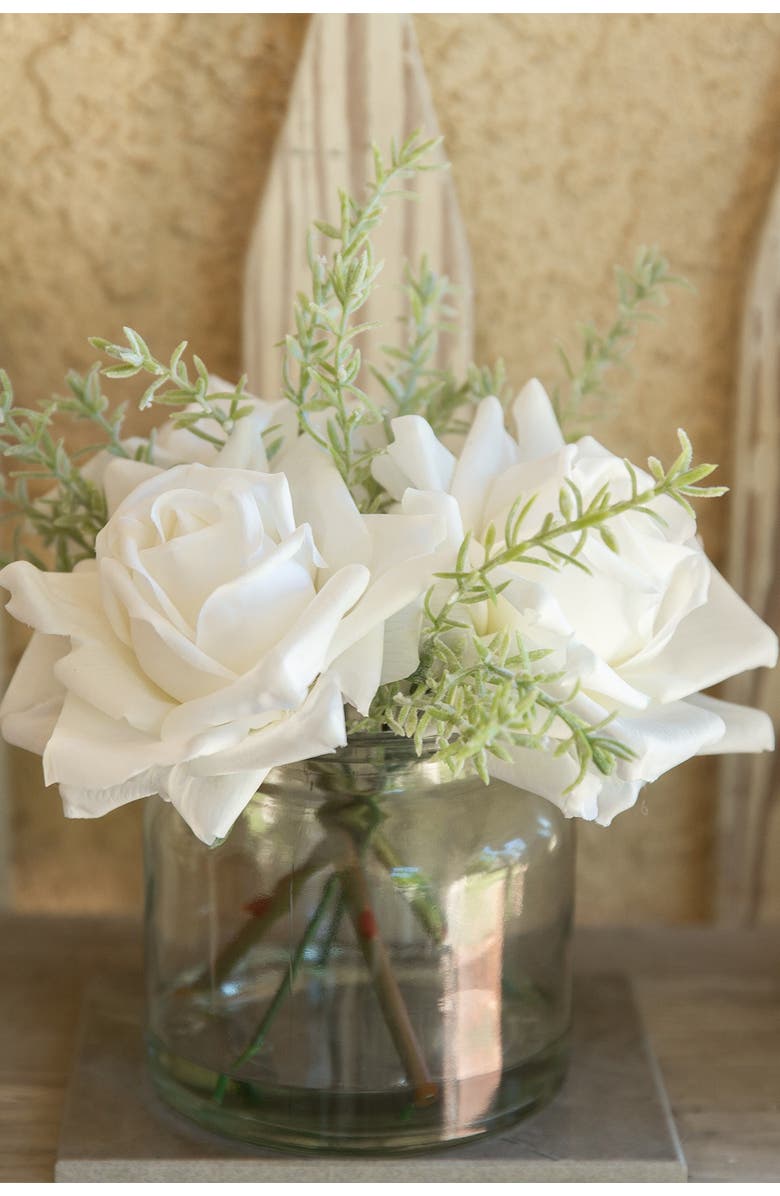 FLORA BUNDA Xmas Mix in 4.5" Cardinal Ceramic Footed Pot, Alternate, color, White