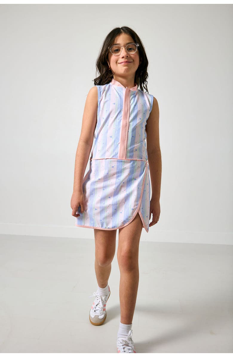 Courtside Kids Girls Sleeveless Dress, Alternate, color, Striped In Bloom