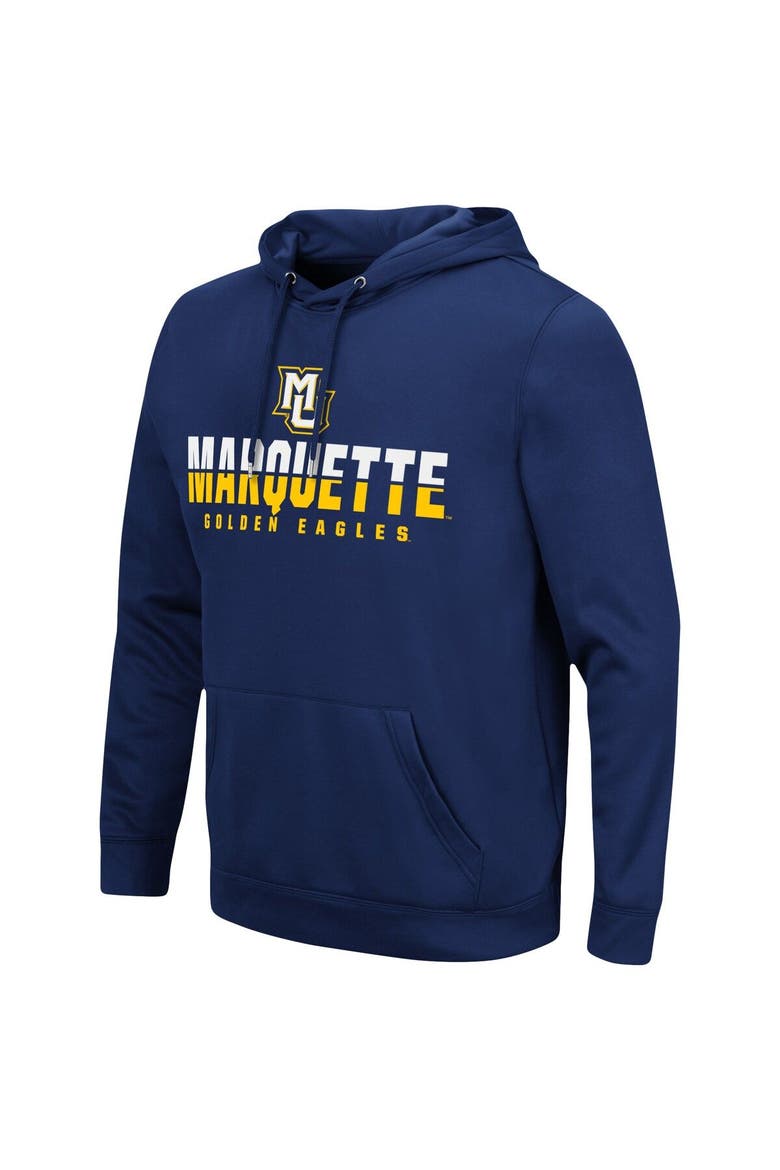 Men's Colosseum Navy Marquette Golden Eagles Lantern Pullover Hoodie, Alternate, color, Navy