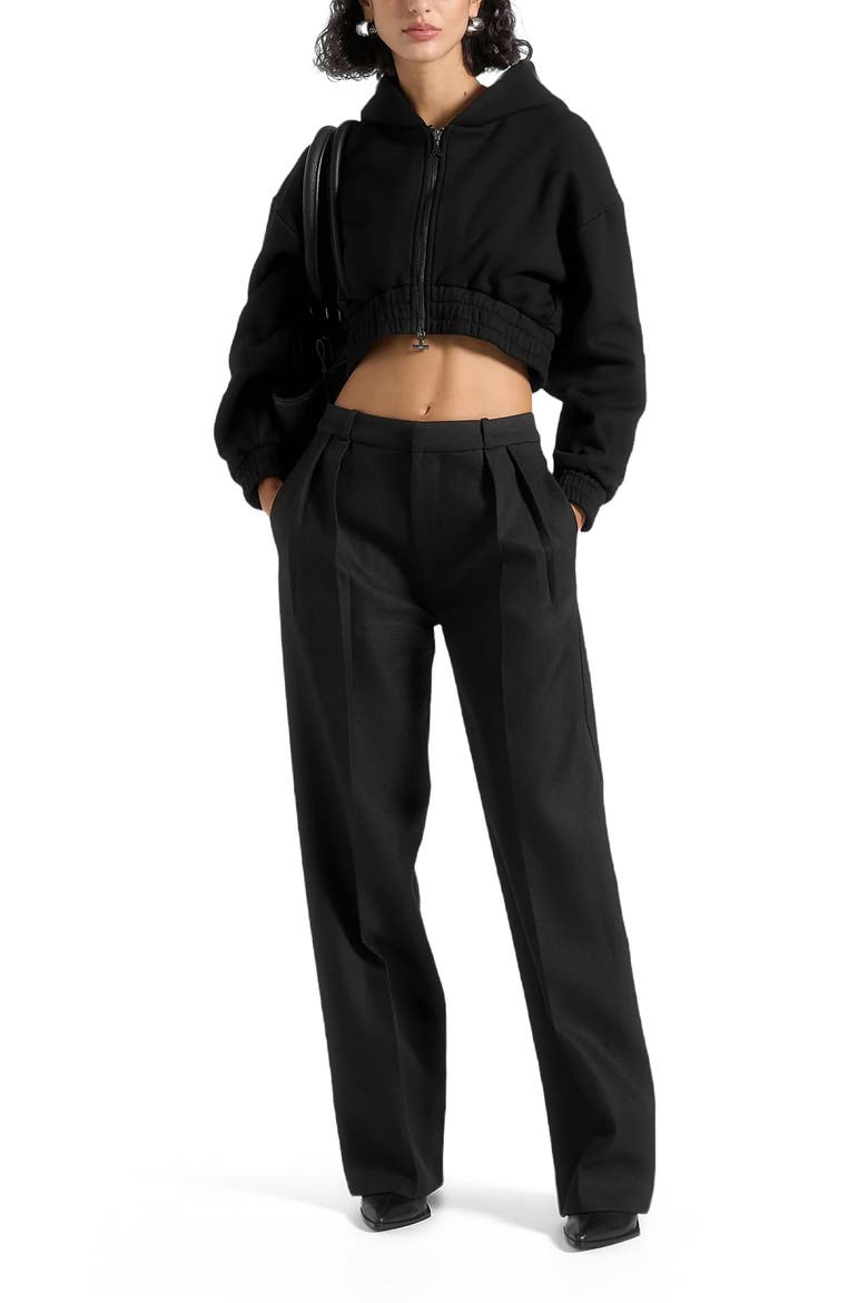 Josiane Relaxed Zip Through Hoodie, Alternate, color, Black