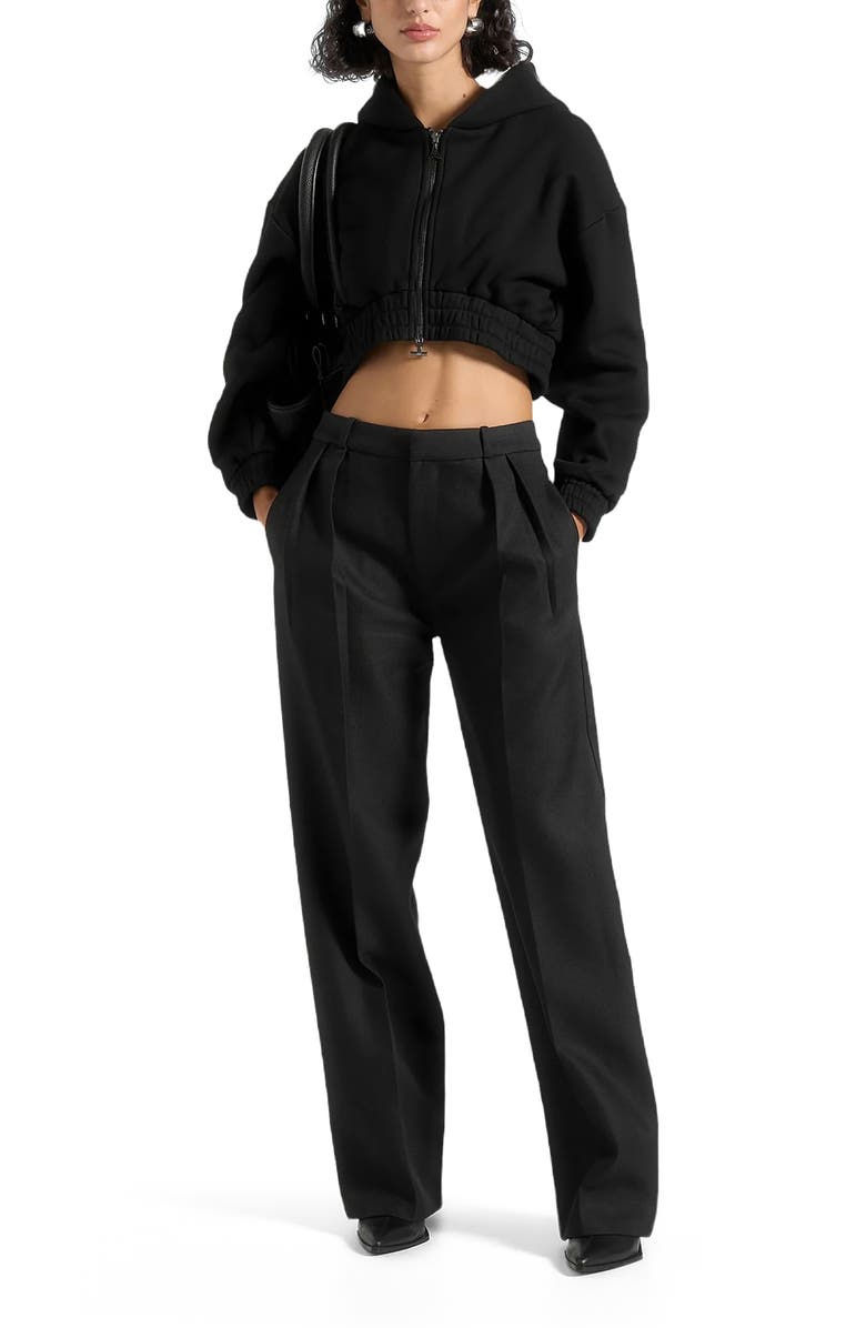 Manière De Voir Josiane Relaxed Zip Through Hoodie, Alternate, color, Black