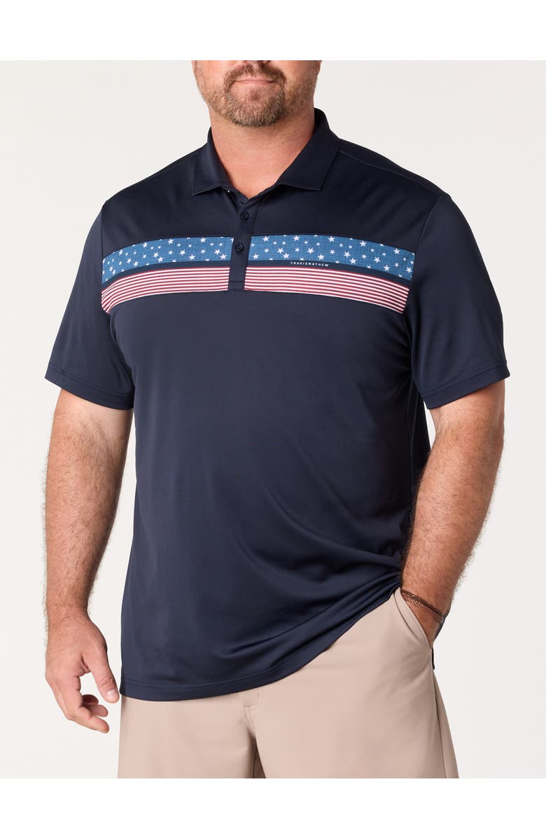 TravisMathew Fit By DXL Big & Tall Good Good Flag Polo Shirt, Main, color, Total Eclipse