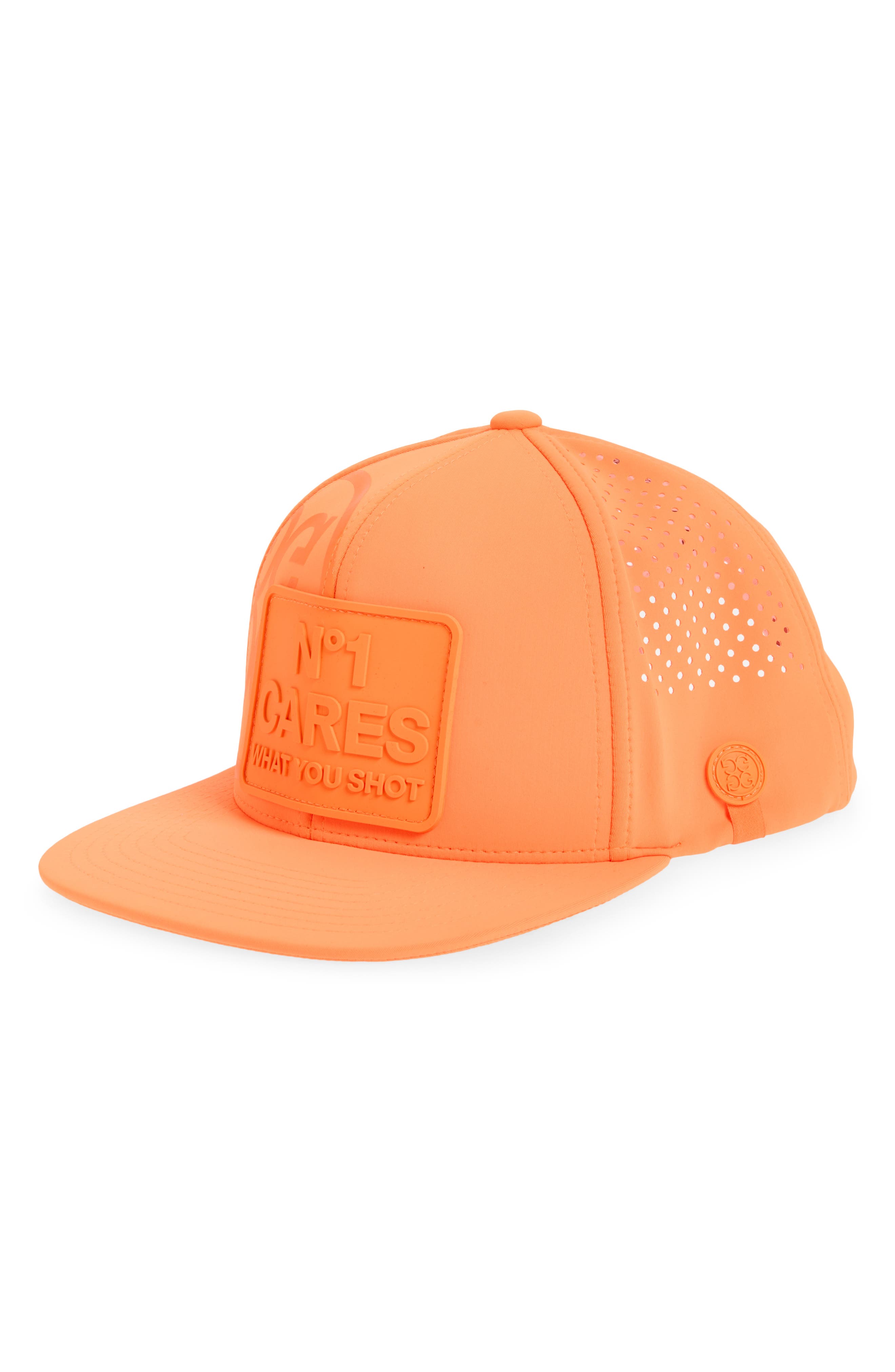 G/fore No1 Cares Perforated Delta Golf Hat In Shocking Orange
