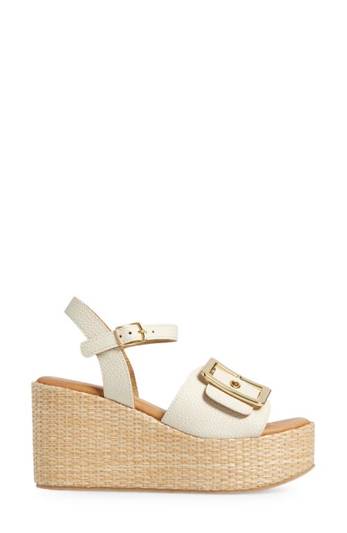 Chocolat Blu Jenis Ankle Strap Platform Wedge Sandal In Ice Leather