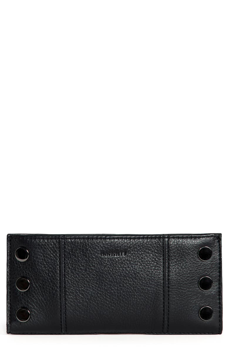 HAMMITT 110 North Leather Wallet, Main, color, Black/ Gunmetal