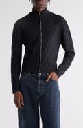 Acne Studios Debossed Zip-Up Wool Cardigan