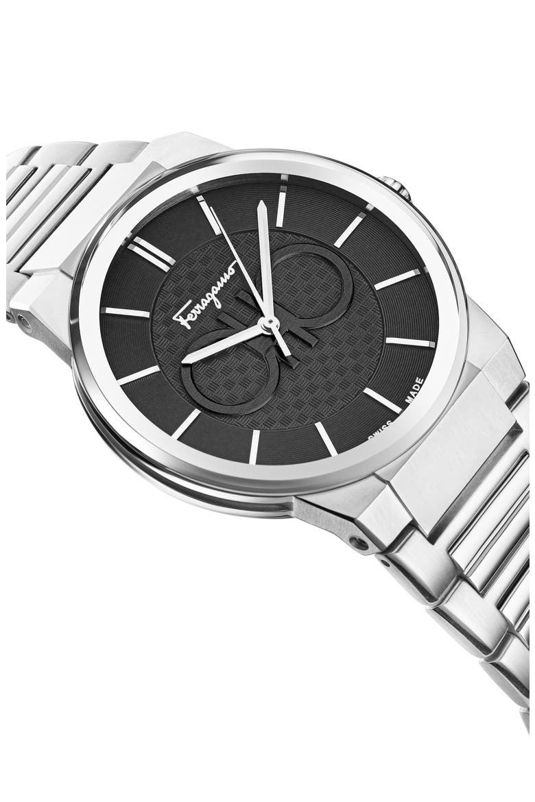 Guilloche Quartz Bracelet Watch, 40mm, Alternate, color, STAINLESS STEEL