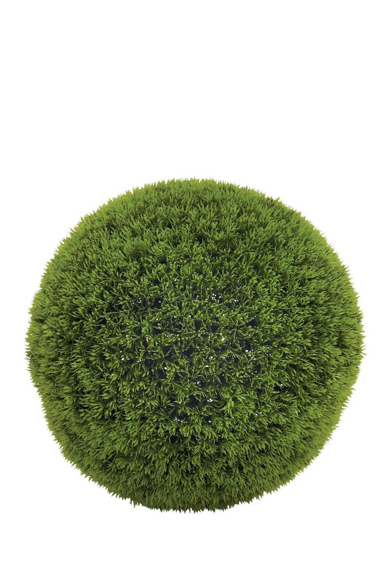Green Faux Foliage Boxwood Topiary Artificial Foliage Ball, Main, color, GREEN