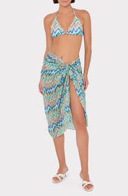 Milly Tropical Chevron Print Cover-Up Sarong
