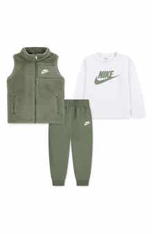 Nike Kids' Club High Pile Fleece Vest, Long Sleeve T-Shirt & Pants Set