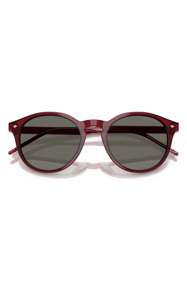 AX Armani Exchange 52mm Phantos Sunglasses, Alternate, color, Transparent Bordeaux / Grey