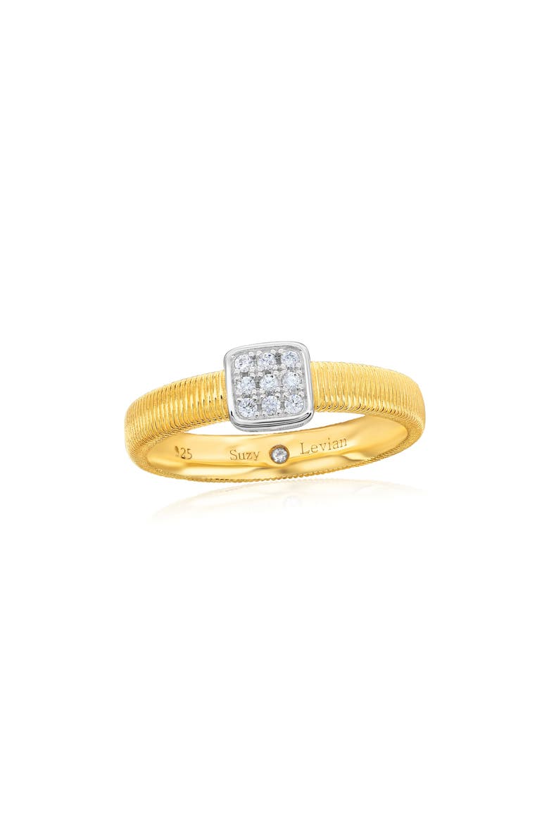 Golden Helix Cubic Zirconia Square Coil Ring, Main, color, YELLOW
