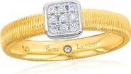 SUZY LEVIAN Golden Helix Cubic Zirconia Square Coil Ring