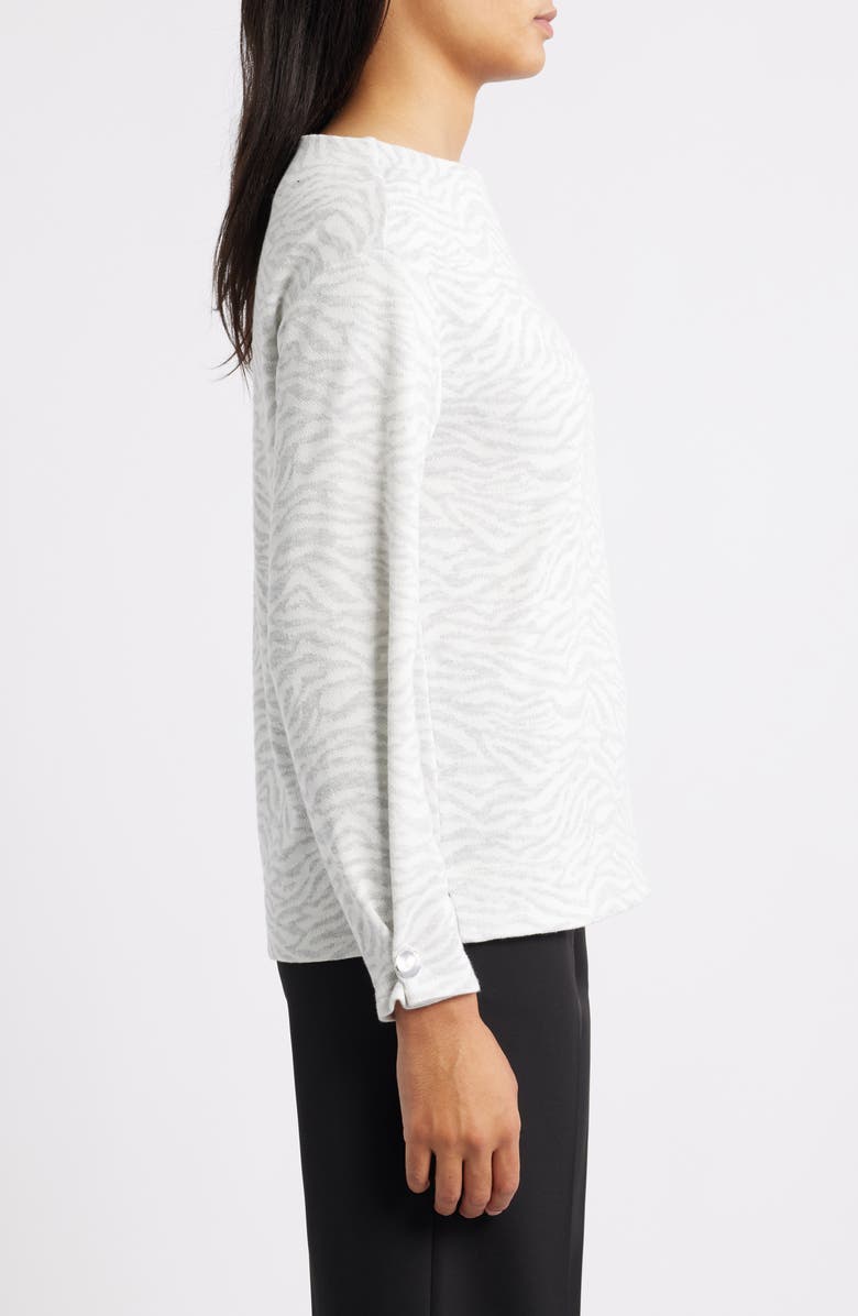 Anne Klein Zebra Stripe Boatneck Knit Top, Alternate, color, 