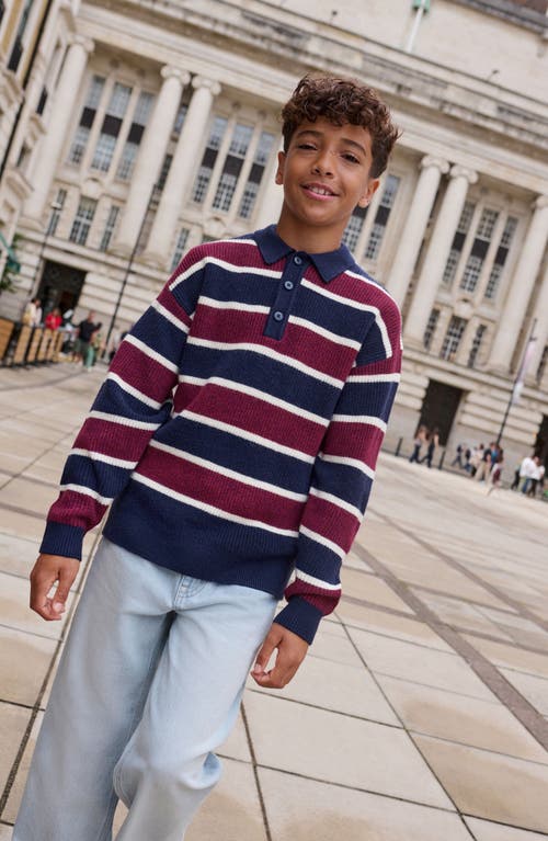 Next Kids' Stripe Polo Sweater In Multi