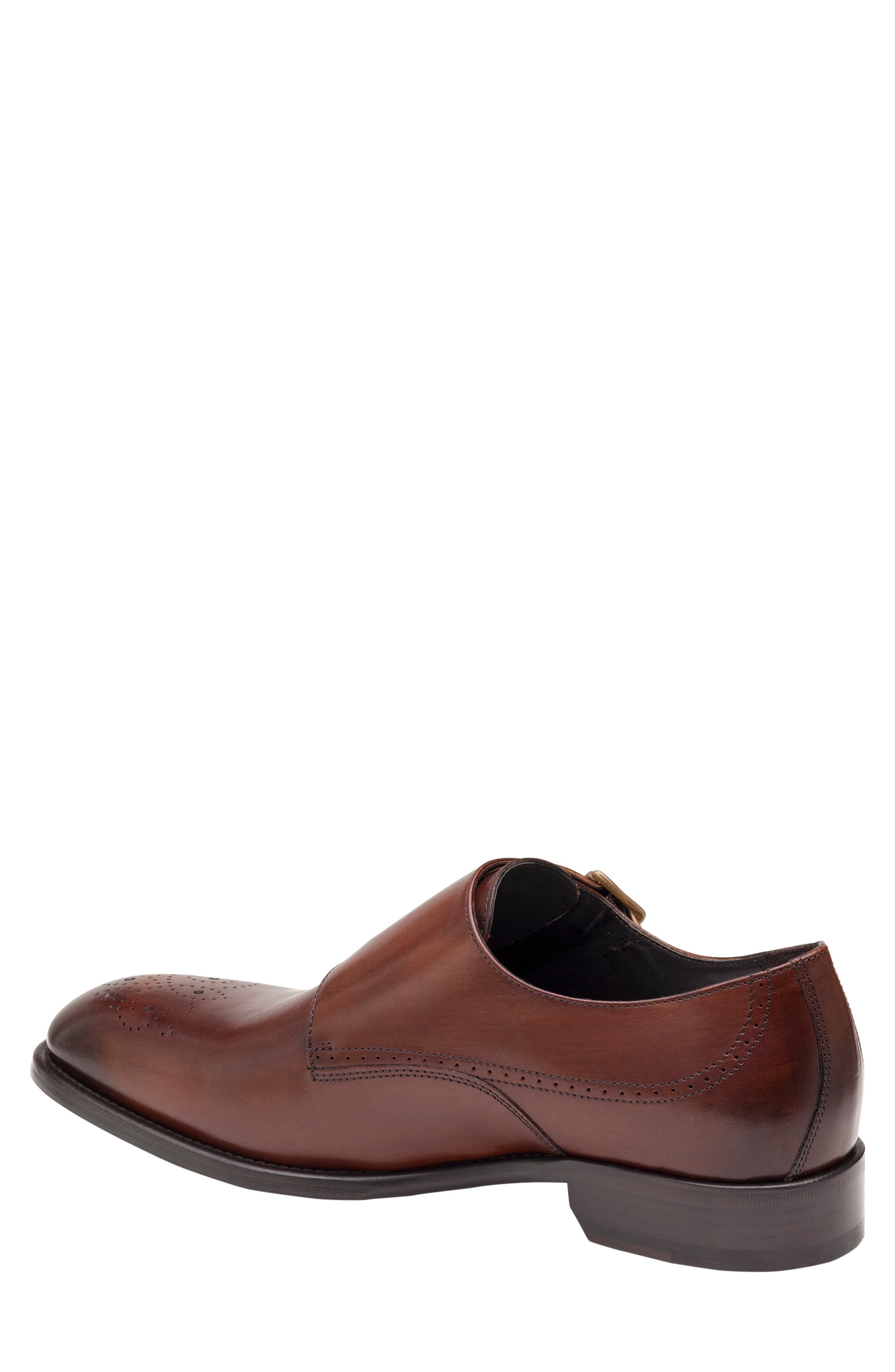 Johnston & Murphy Ellsworth Double Monk Strap Shoe, Alternate, color, BROWN