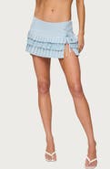 EDIKTED Yaz Tiered Pleated Miniskort