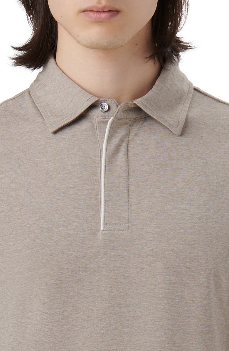 Bugatchi Long Sleeve Stretch Cotton Knit Polo, Alternate, color, Chestnut