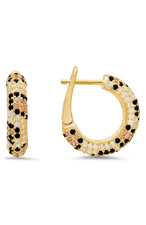 Cubic Zirconia Leopard Spot Hoop Earrings
